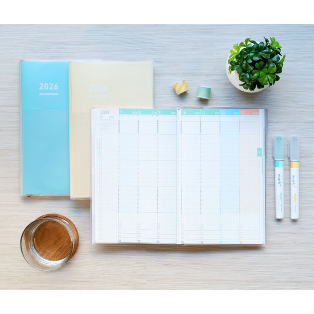 Jibun Techo Diary 2026 A5 Slim - Cream Yellow