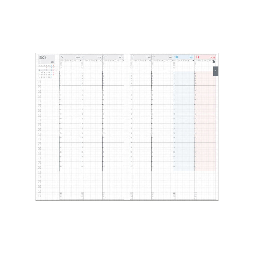 Jibun Techo Lite 2026 A5 Slim - Navy