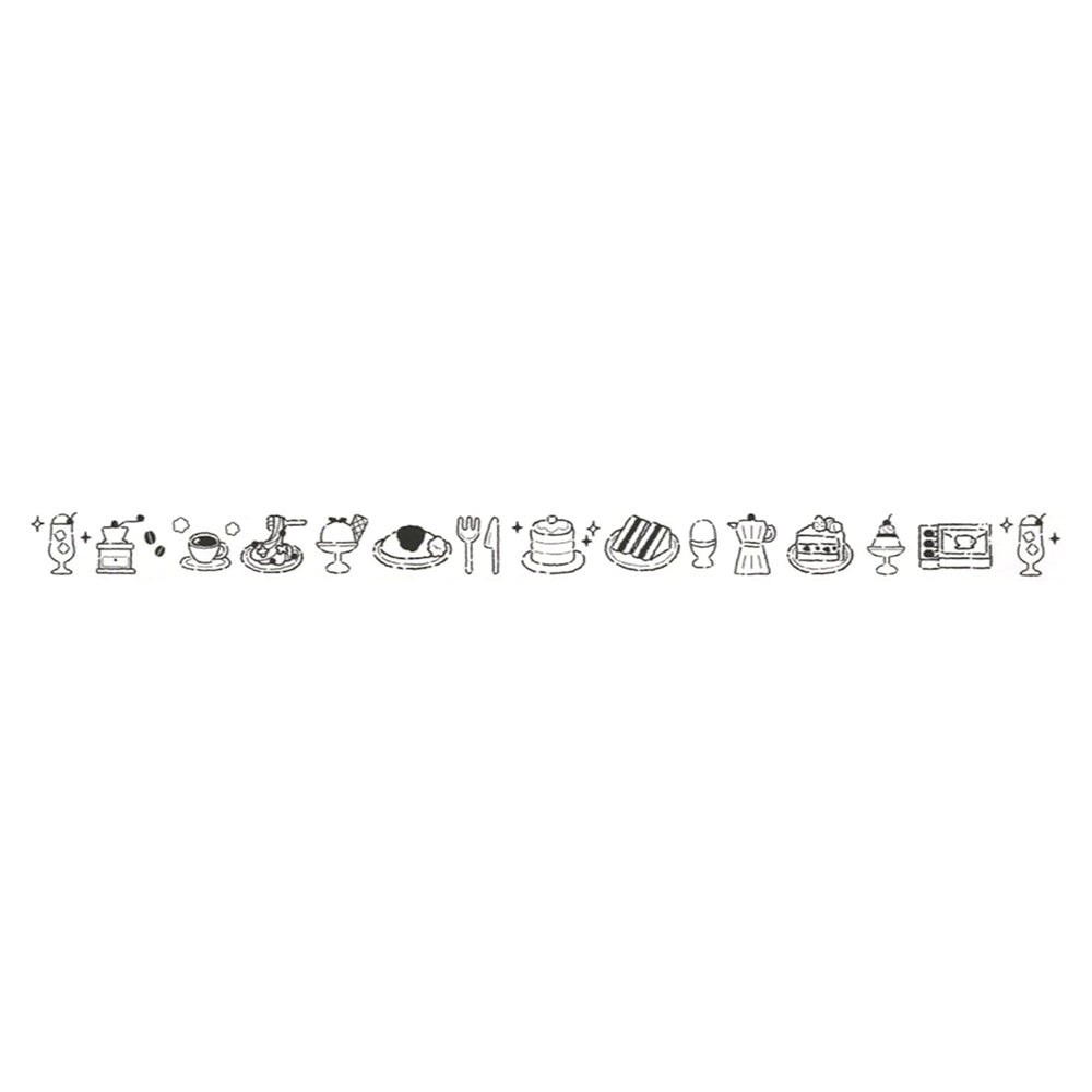 Set of black line art icons on a white background