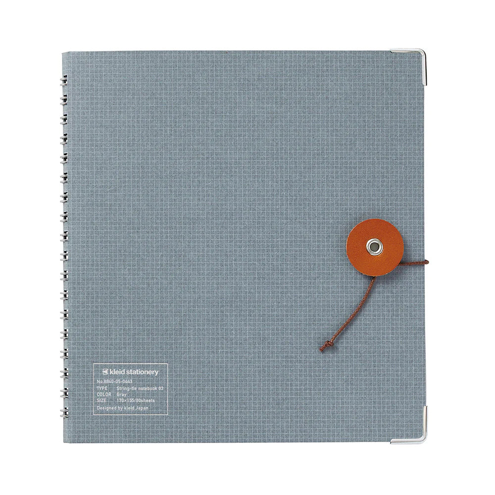 Kleid Stationery String Tie Notebook - Square - Blue Gray