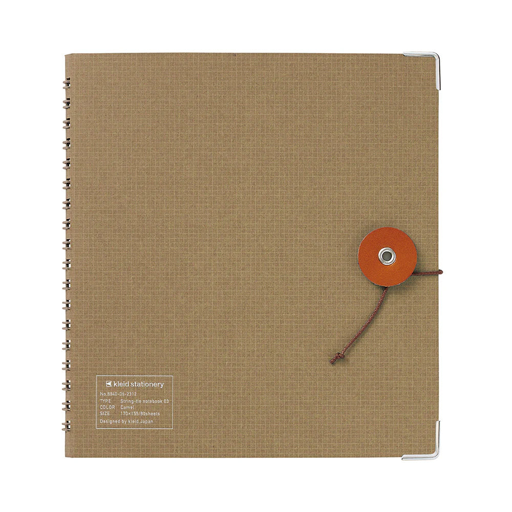 Kleid Stationery String Tie Notebook - Square - Camel