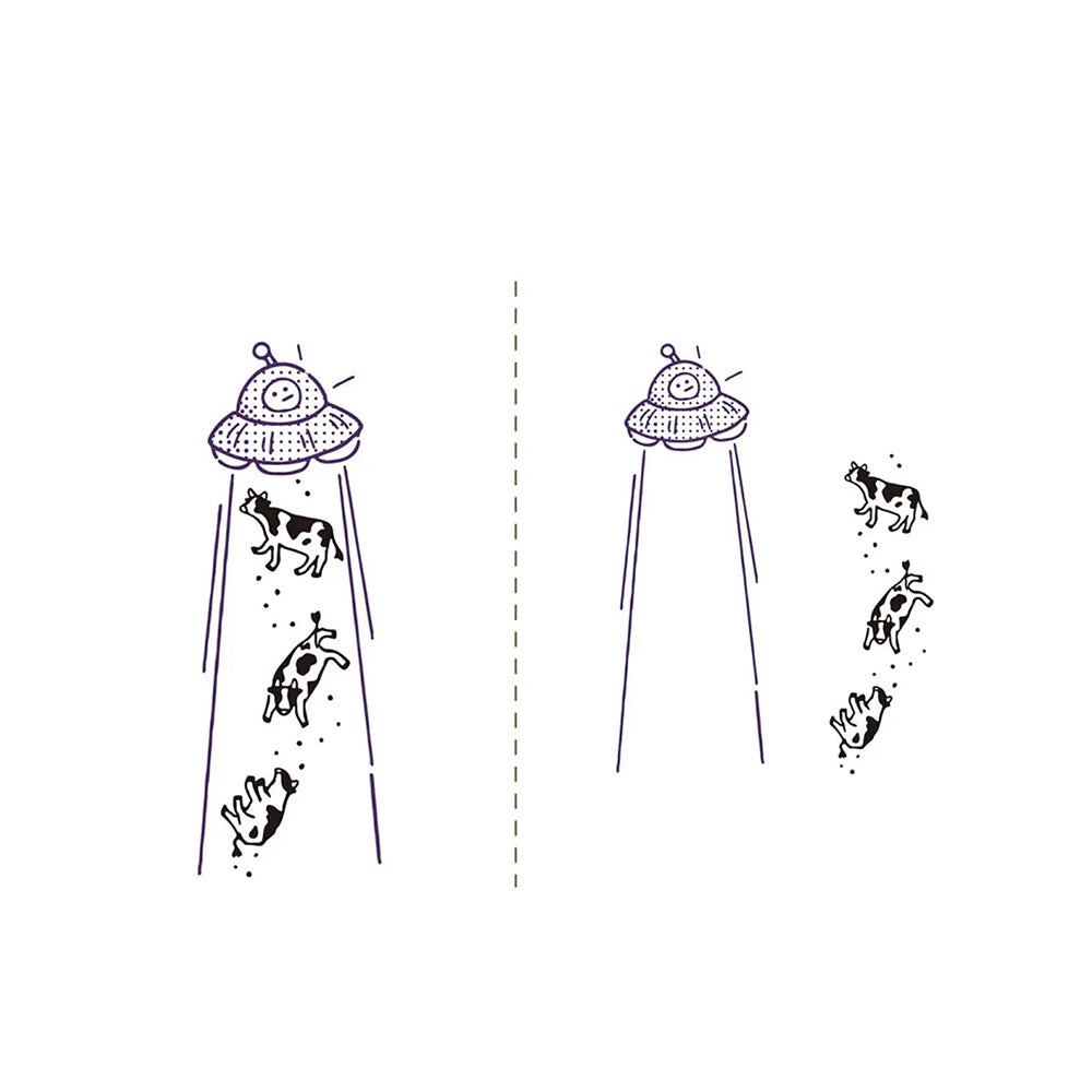 Kutsawa Hancoco Deco Layer Stamp - Cow UFO