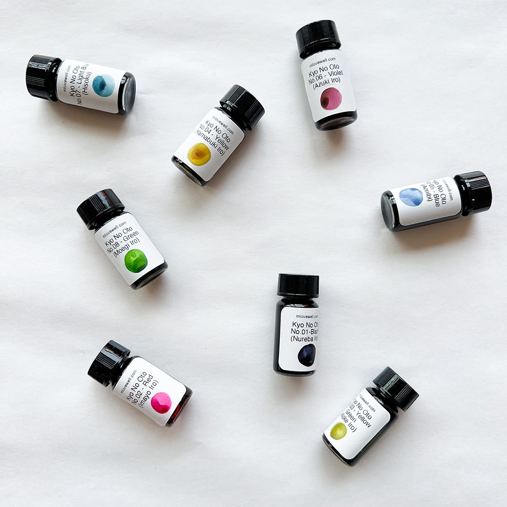 Tag Stationery - Kyo No Oto/Kyo Iro 5ml Fountain Pen Ink Samples - M.Lovewell