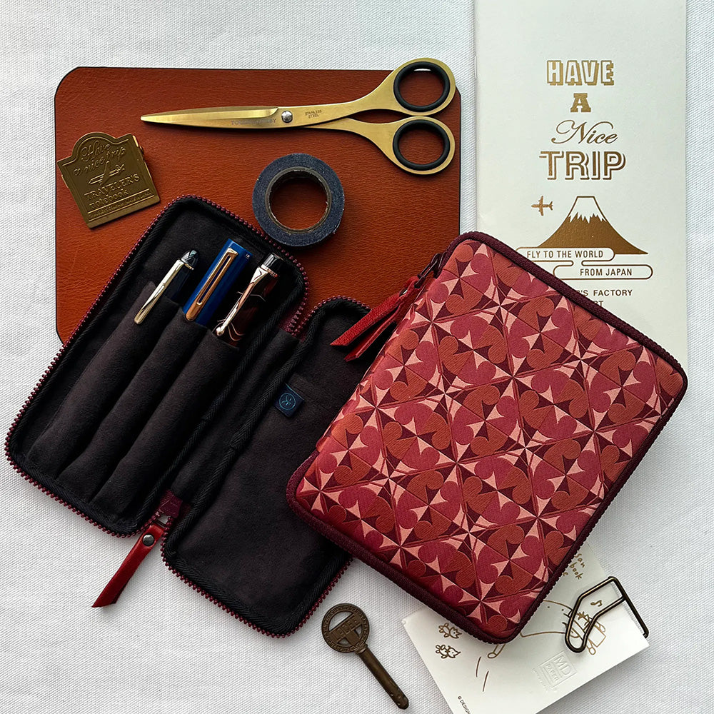Kyoku Haku Archeology Zippered 5 Slot Pen Pouch - Red – M.Lovewell