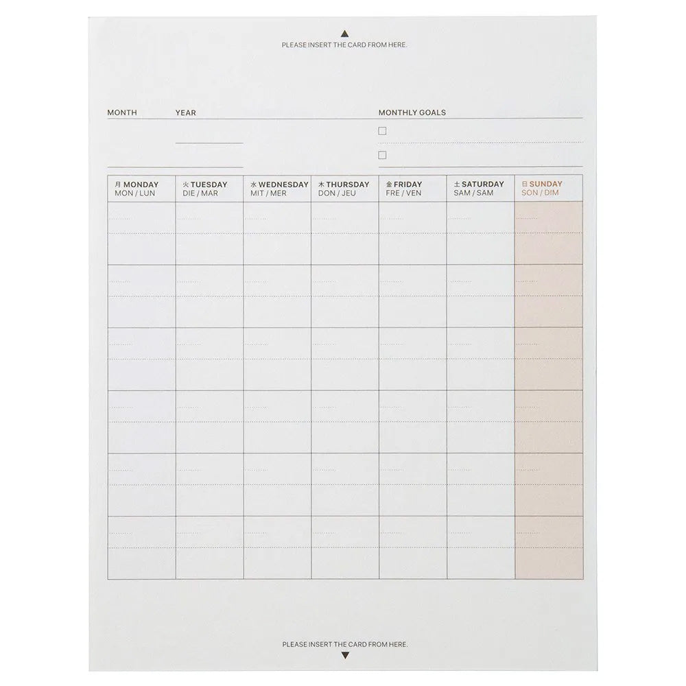 Laconic Field Pad A6 - Monthly Date Free Refill