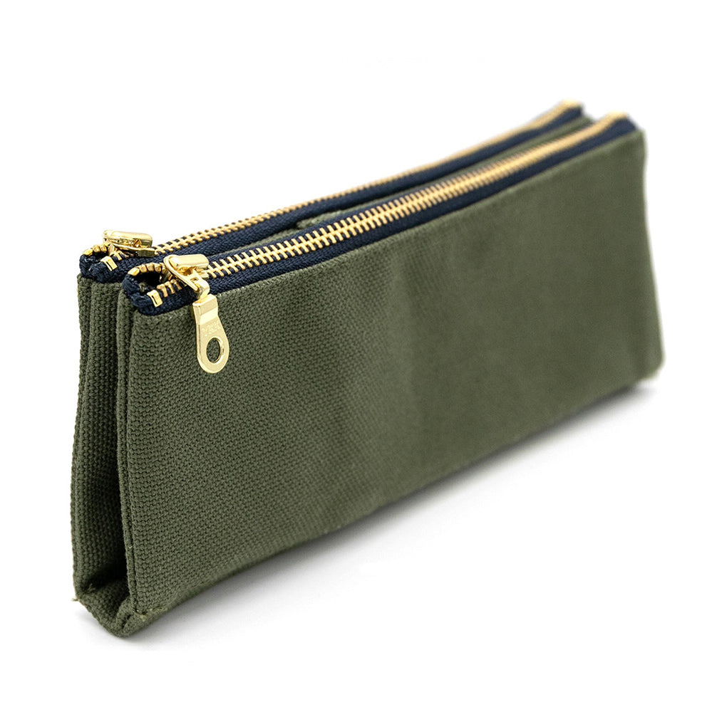 Luddite Canvas Folding Pen Case - Blue Gray