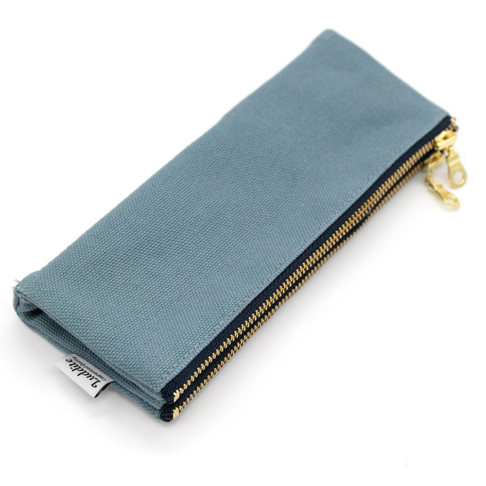 Luddite Canvas Folding Pen Case - Blue Gray