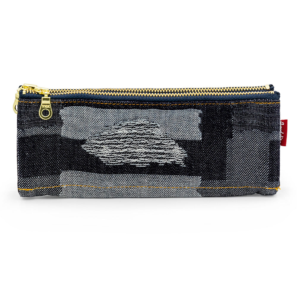 Luddite Denim Folding Pen Case - Random Patchwork