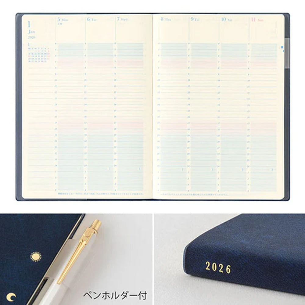MD Gradation 2026 Diary Daylight - Navy Blue