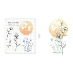 MU Lifestyle Splice Clear Stamp -  No.1020 Moon + Flowers