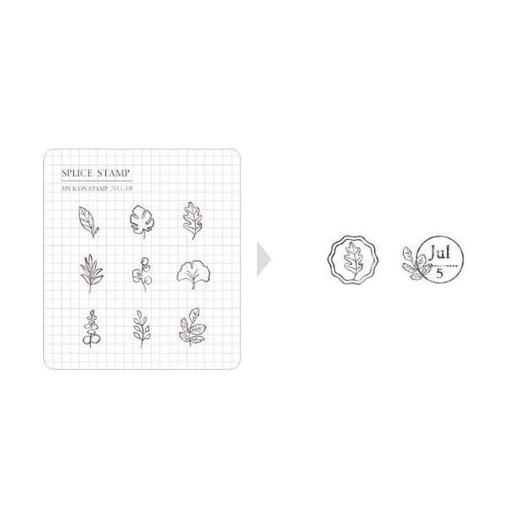 MU Lifestyle Splice Clear Stamp - No.2010 Leaves