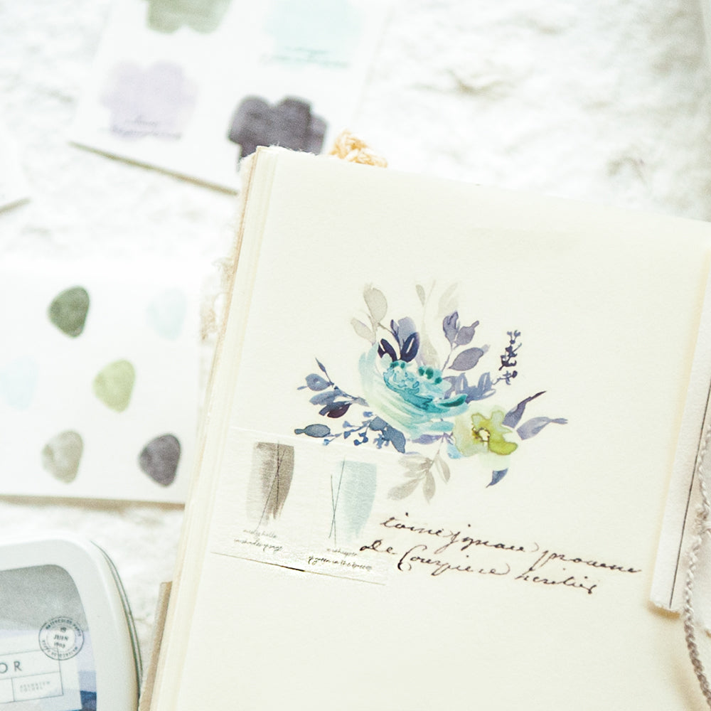Floral design on a notebook with decorative elements
