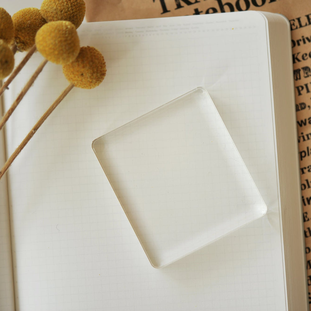 Clear block on a open notebook page