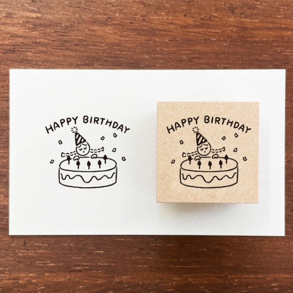 Marl Chan Wooden Stamp - Happy Birthday