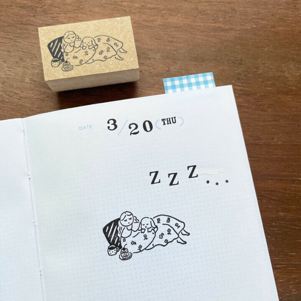 Marl Chan Wooden Stamp - PJ Time
