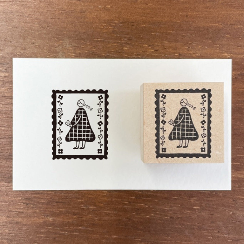 Marl Chan Wooden Stamp - Postage Stamp Girl