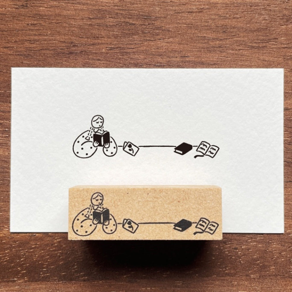 Marl Chan Wooden Stamp - Reading 2