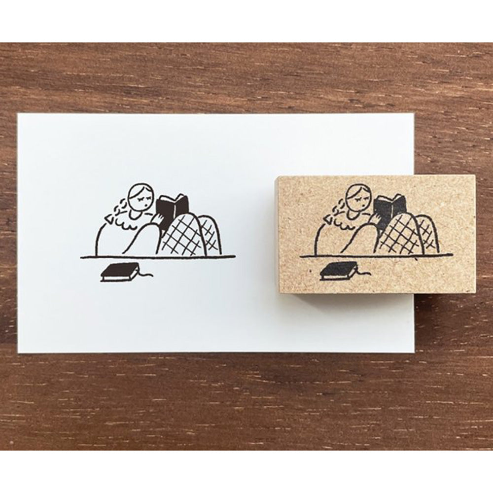 Marl Chan Wooden Stamp - Reading