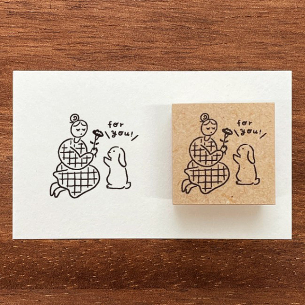 Marl Chan Wooden Stamp - For You Bunny