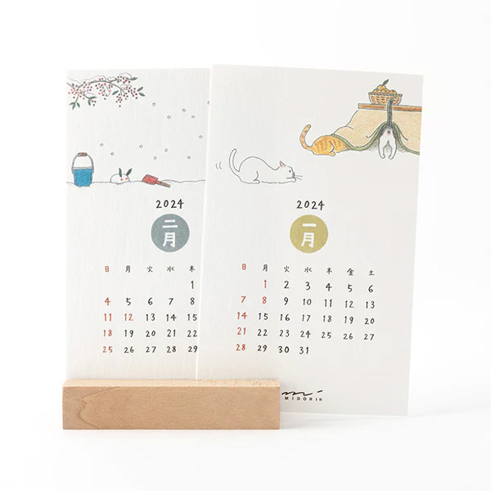 Midori 2024 Standing Calendar - Cats