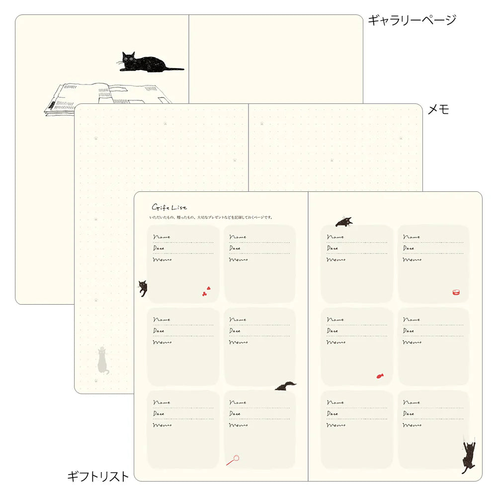 Midori 2026 B6 Book Style Diary - Cat Blue
