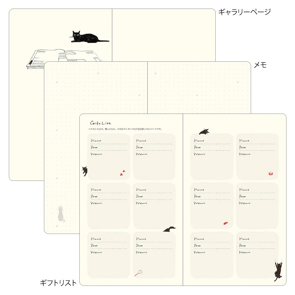 Midori 2026 B6 Book Style Diary - Cat Gray