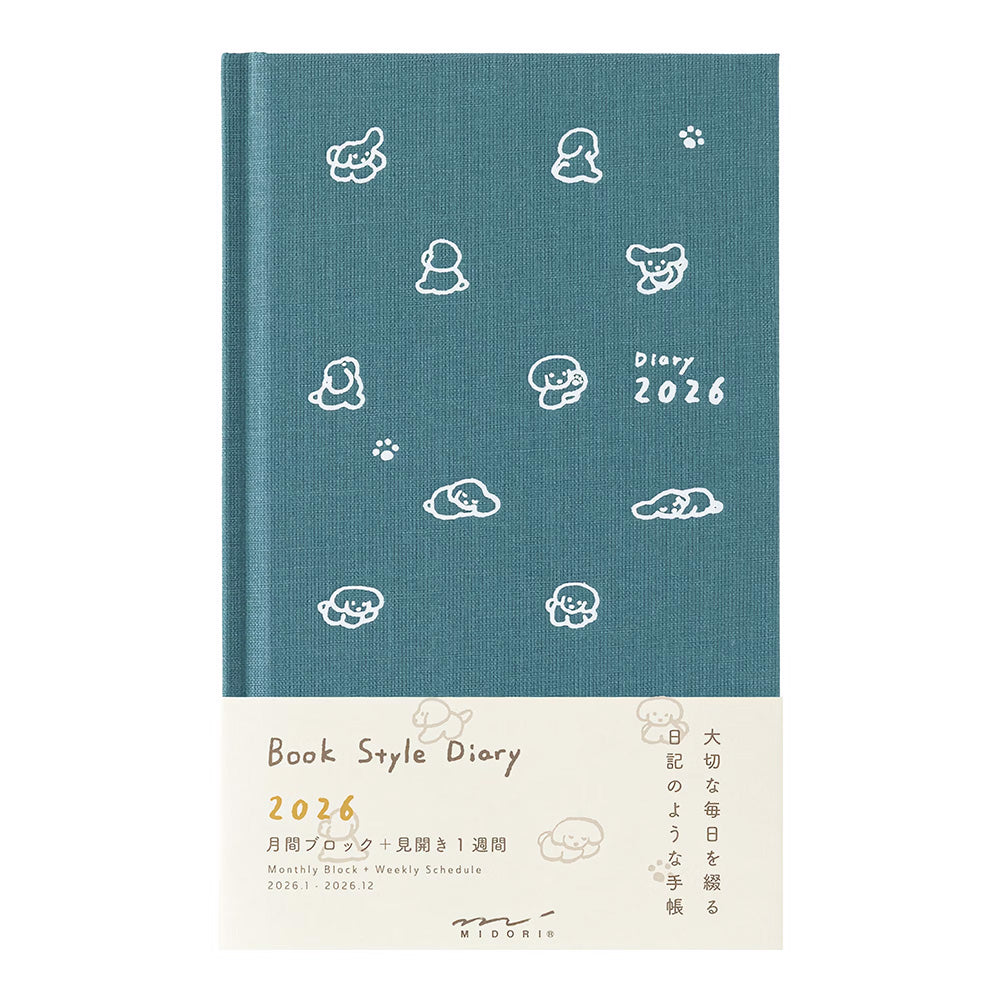 Midori 2026 B6 Planner Diary - Dog Blue Green | M.Lovewell