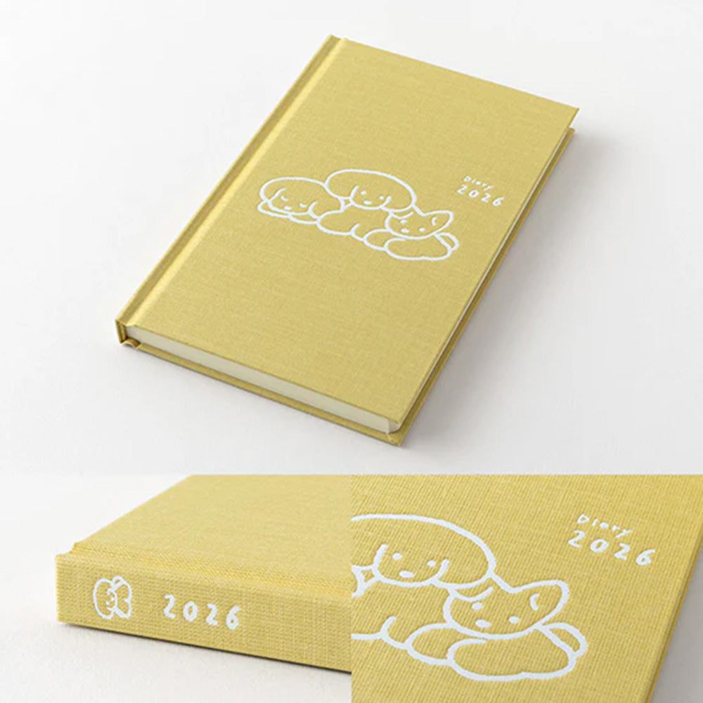 Midori 2026 B6 Planner Diary - Dog Yellow