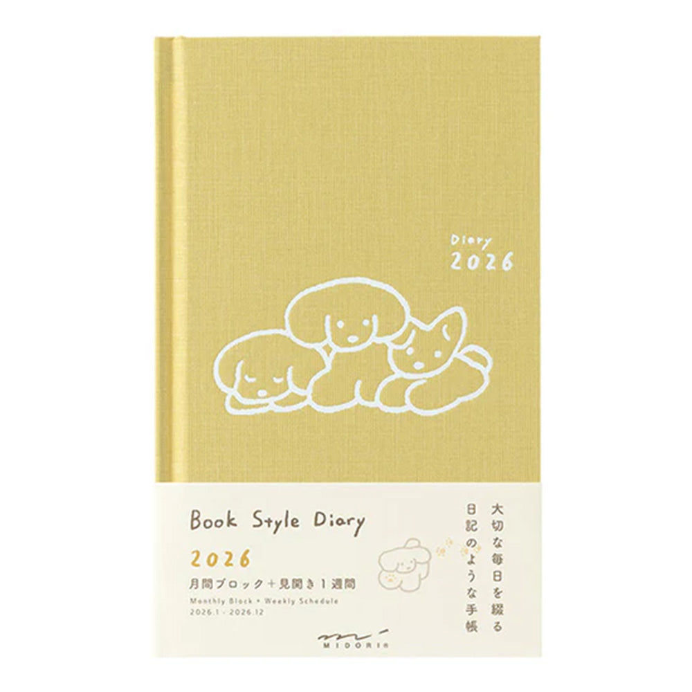 Midori 2026 B6 Planner Diary - Dog Yellow