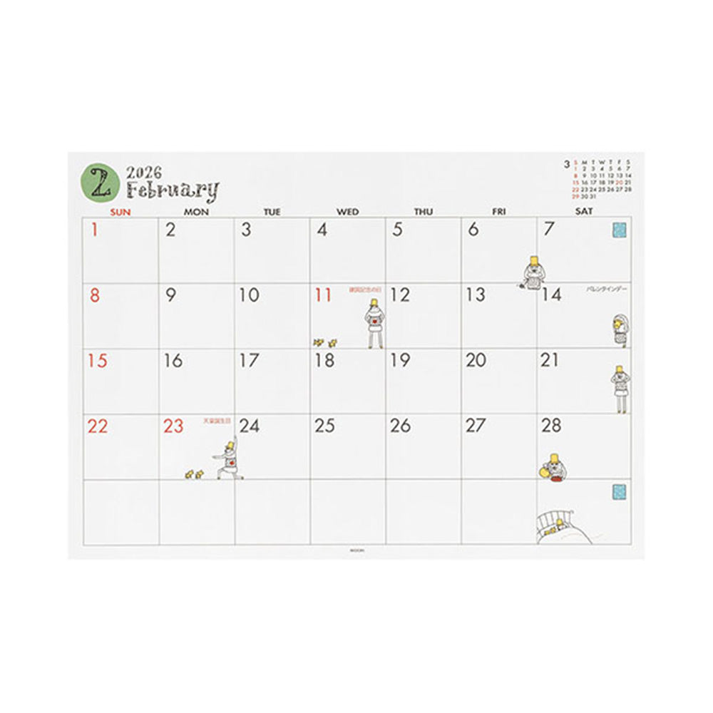 Midori 2026 Desk Calendar A4 - Ojisan