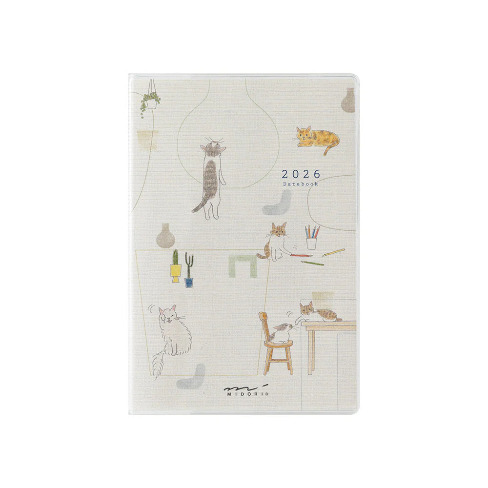 Midori 2026 Pocket Diary A6 - Cats
