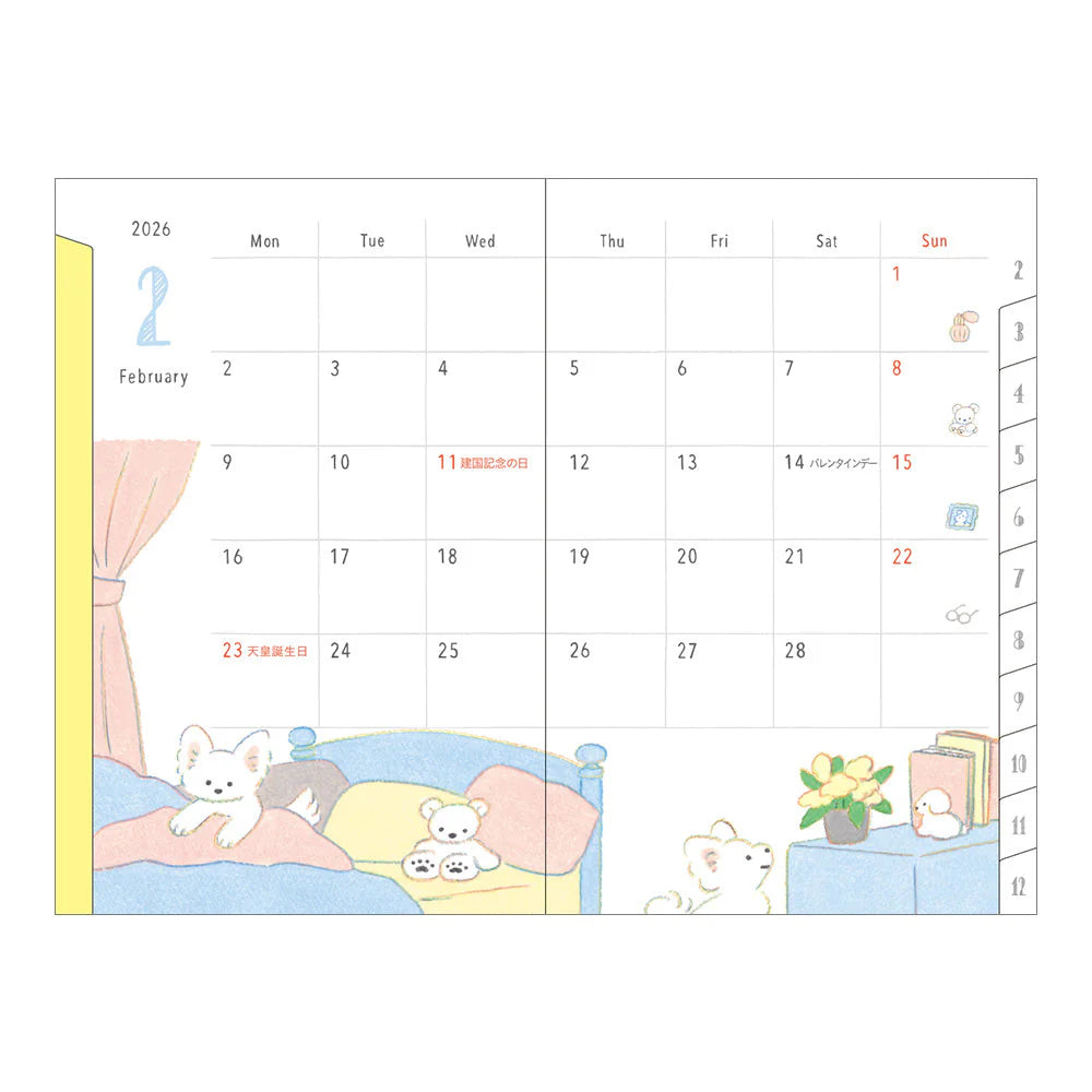 Midori 2026 Pocket Diary A6 - Dogs