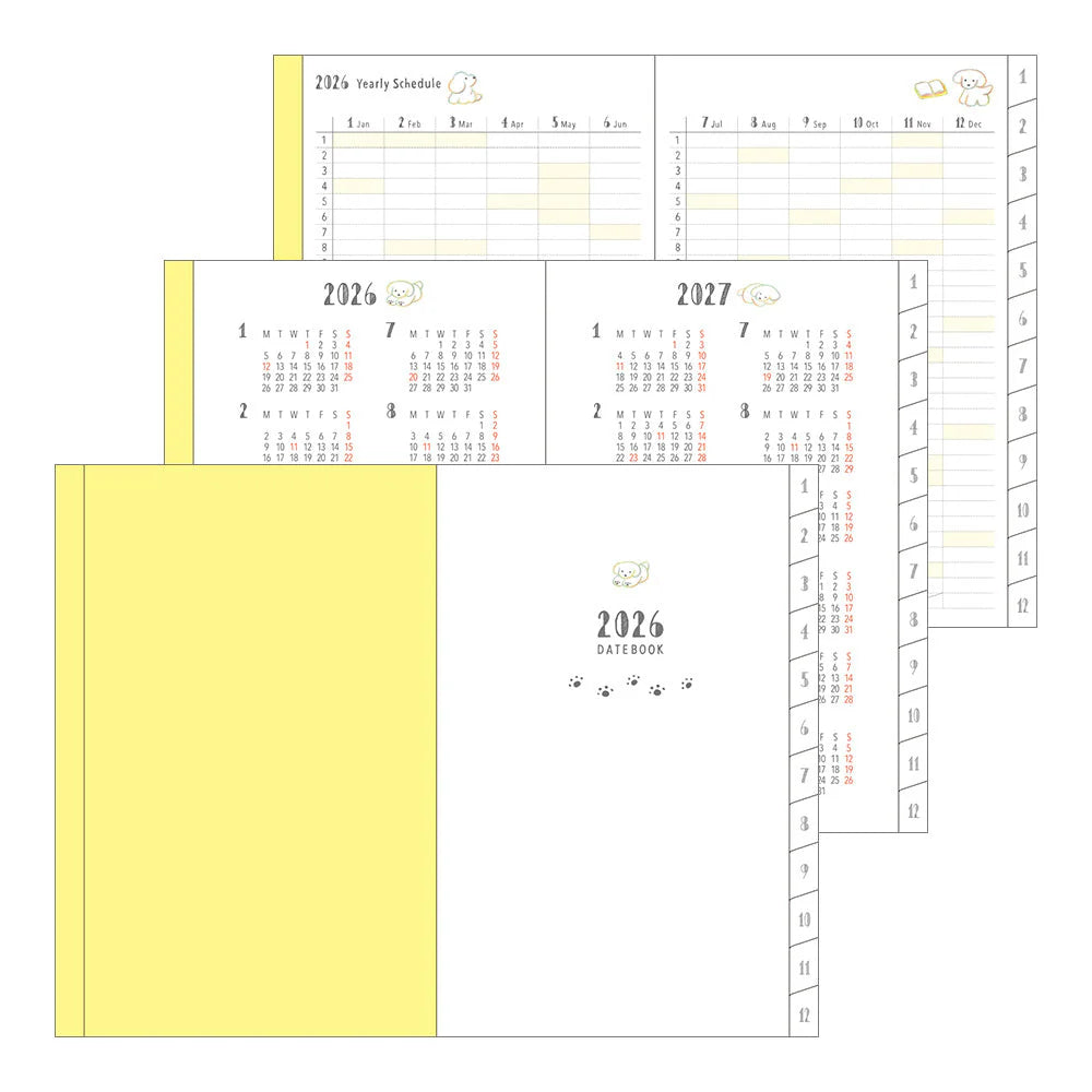 Midori 2026 Pocket Diary A6 - Dogs
