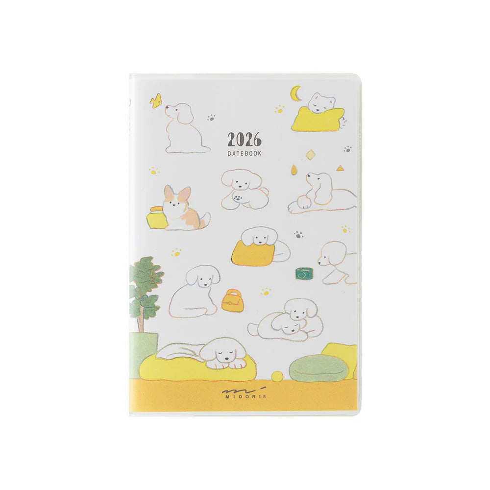 Midori 2026 Pocket Diary A6 - Dogs