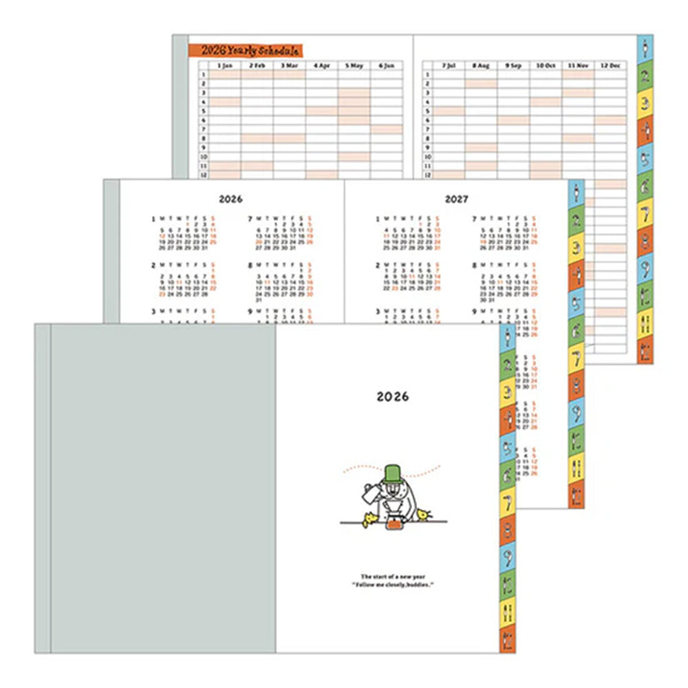 Midori 2026 Pocket Diary A6 Weekly Block - Ojisan