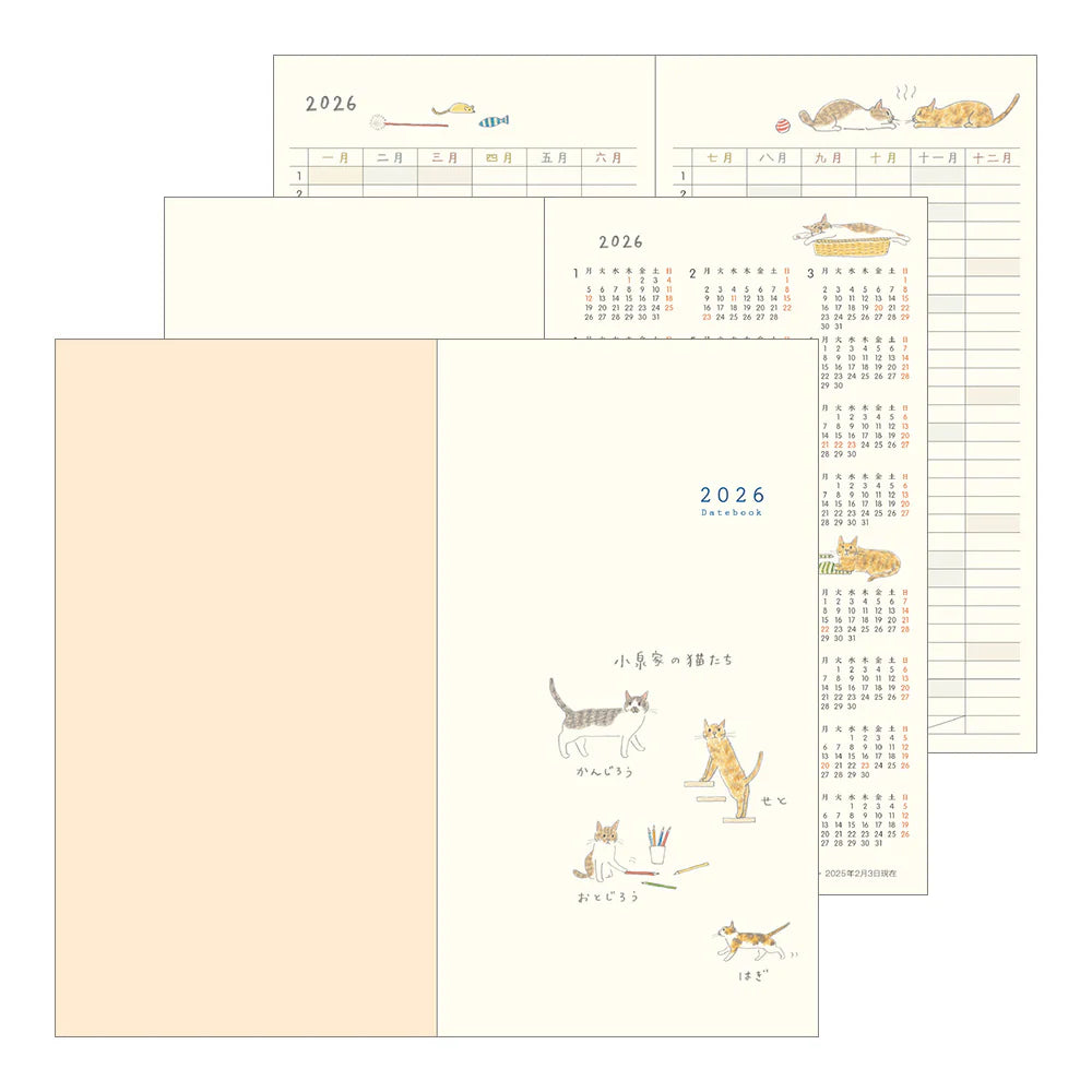 Midori 2026 Pocket Diary Slim - Cats
