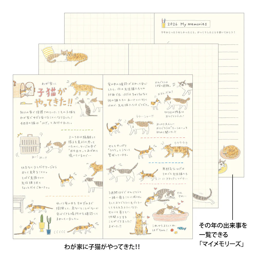 Midori 2026 Pocket Diary Slim - Cats