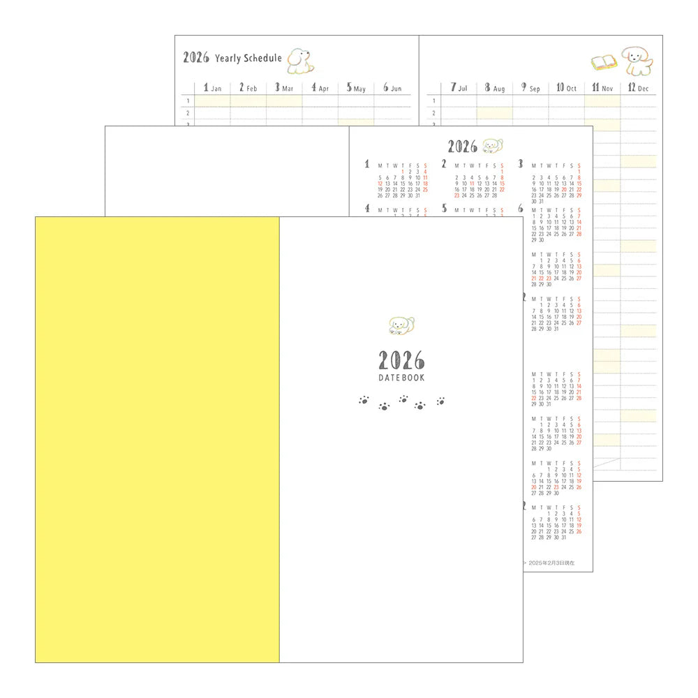 Midori 2026 Pocket Diary Slim - Dogs