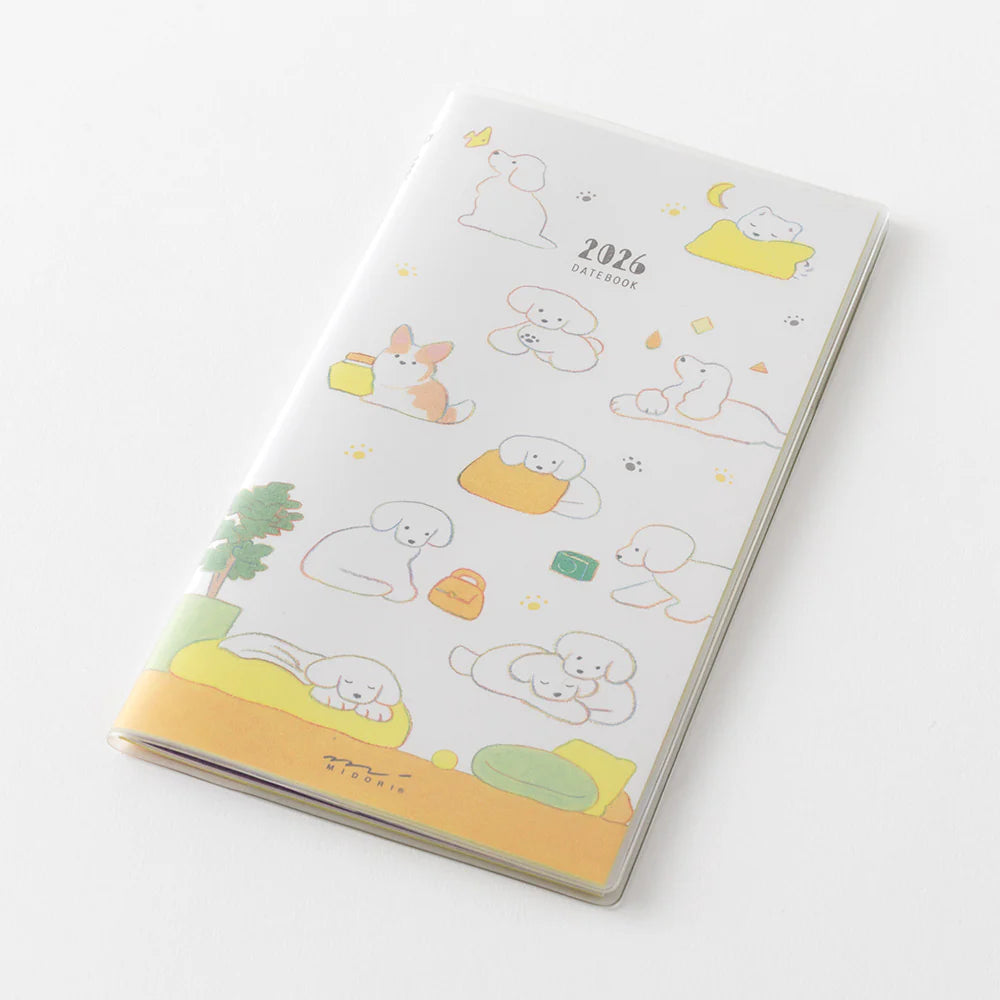 Midori 2026 Pocket Diary Slim - Dogs