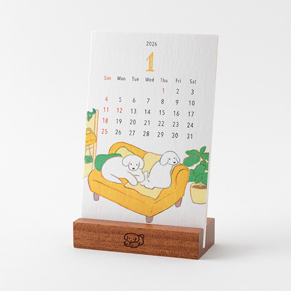 Midori 2026 Standing Calendar - Dogs