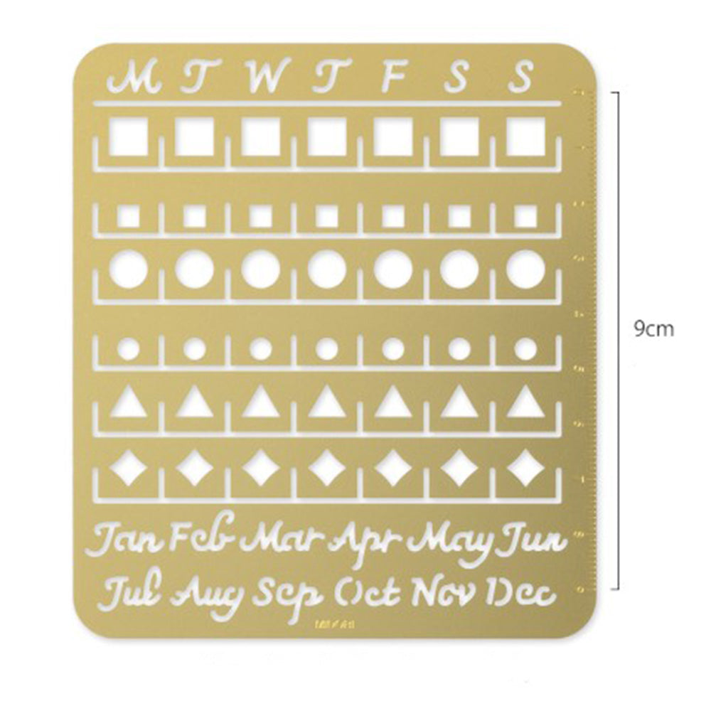 Midori Brass Monthly Calendar Template Block - Large