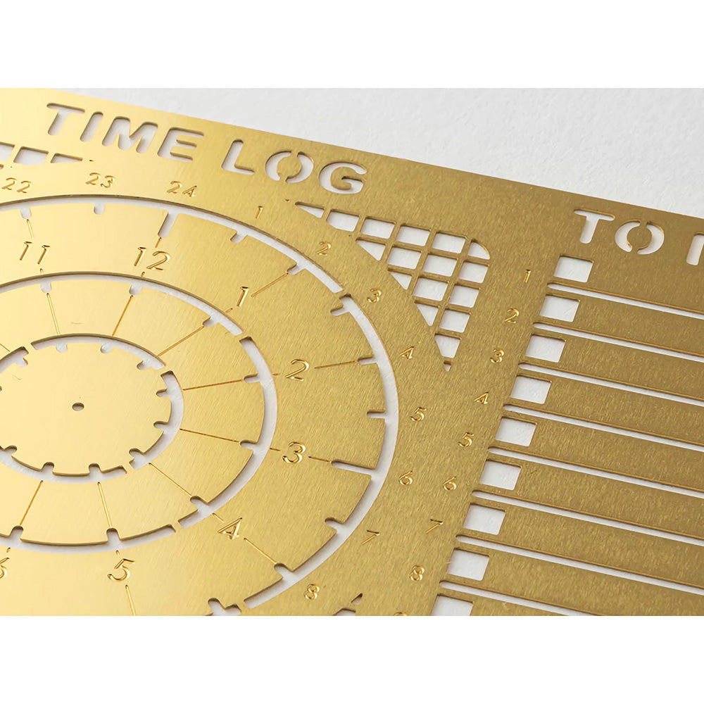 Midori Brass Diary Template - Time Log