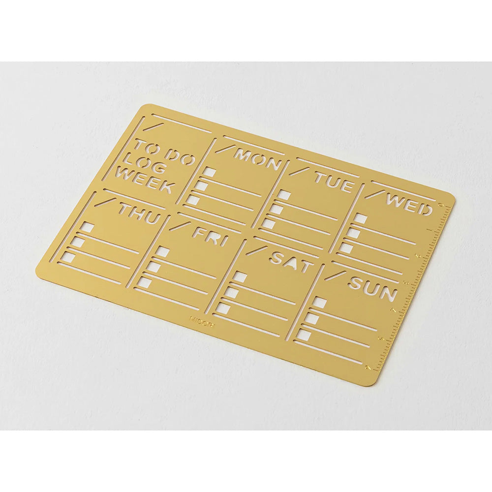 Midori Brass Diary Template - Weekly Block