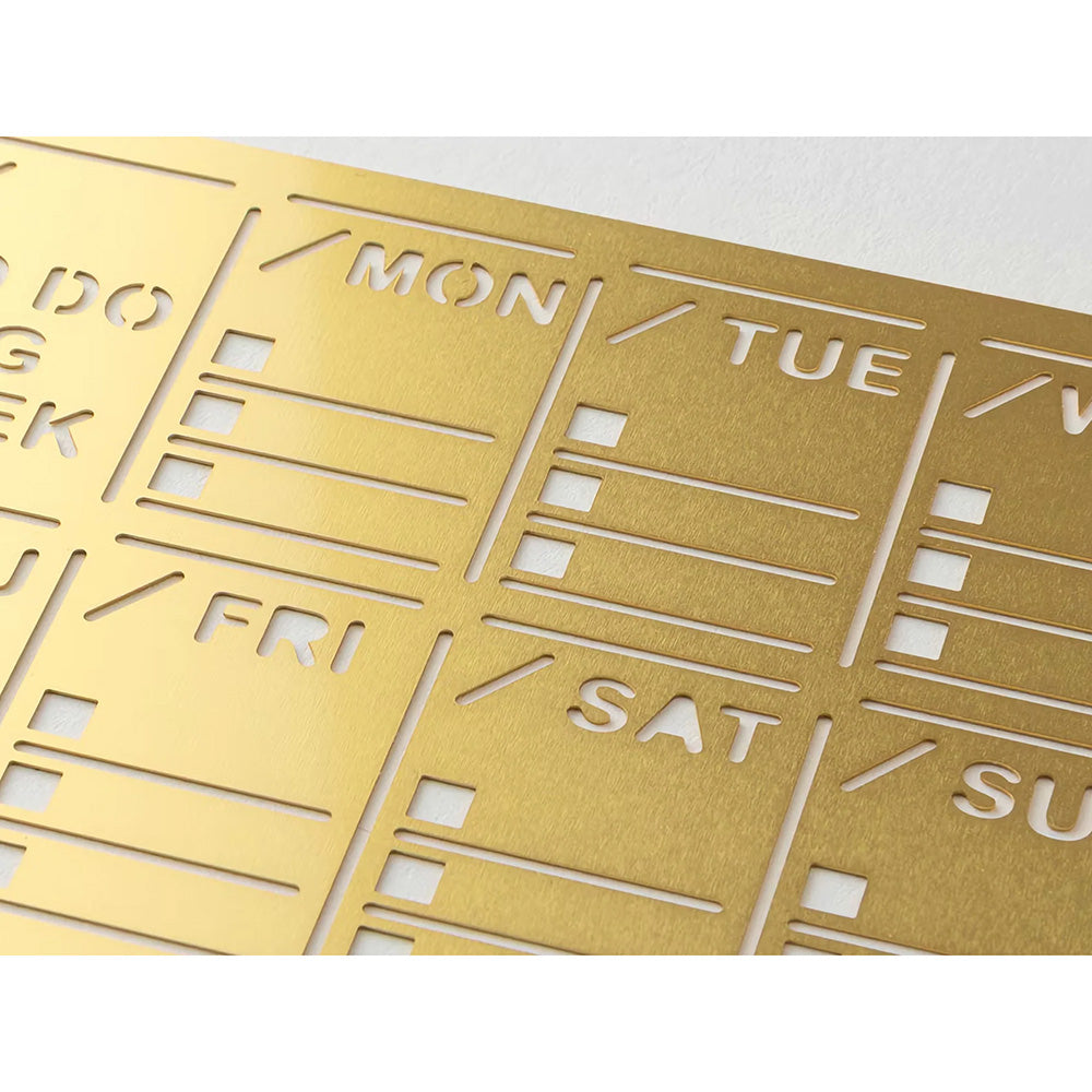 Midori Brass Diary Template - Weekly Block