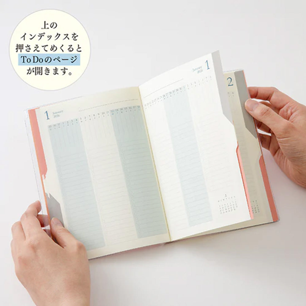 Midori Double Schedule B6 To Do 2026 - Blue