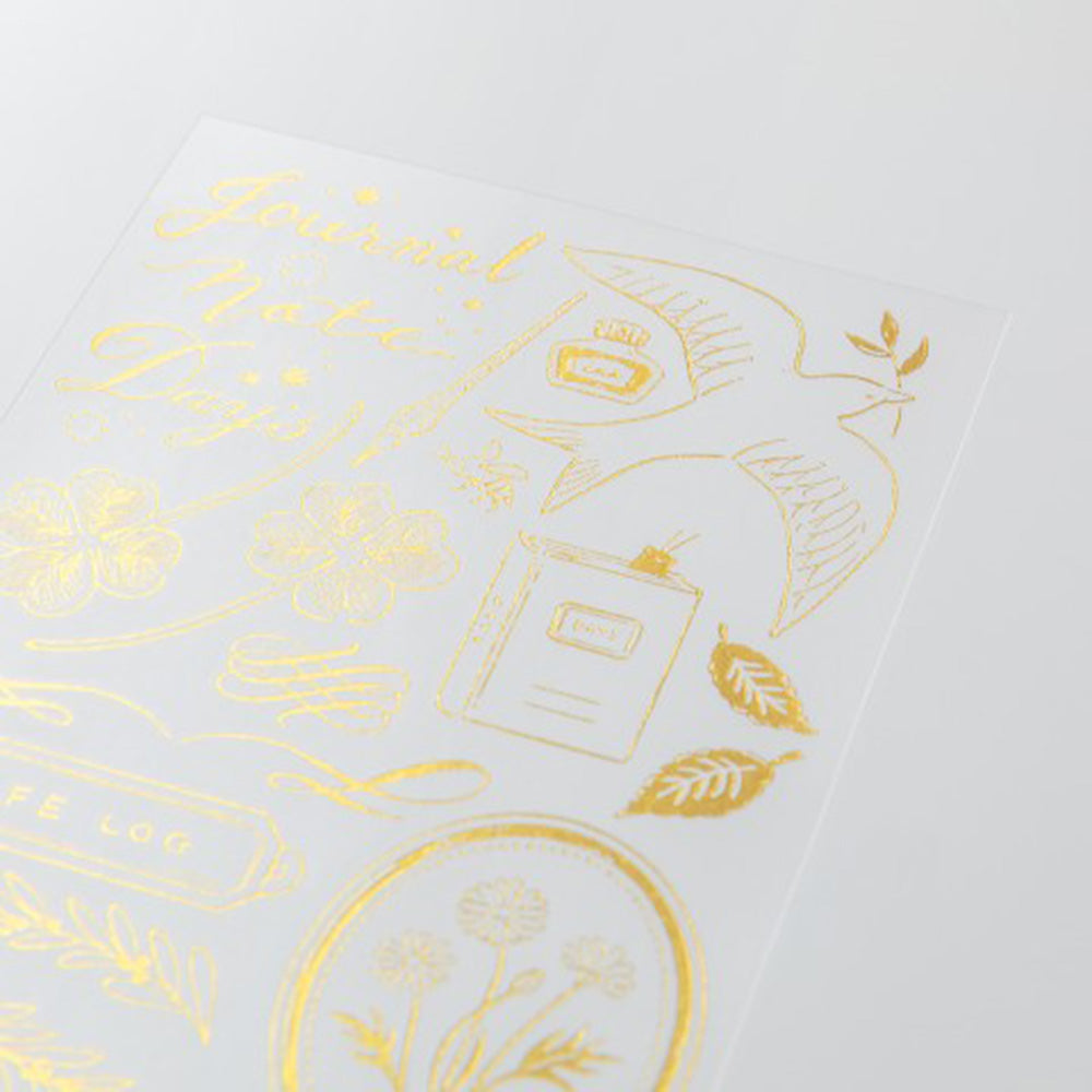 Midori Gold Foil Transfer Stickers - Happy Motifs for Record