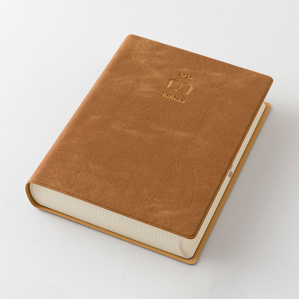 Midori Hibino Daily 2026 A6 Book - Camel