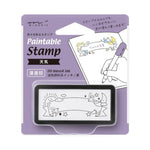 Midori Paintable Pre-Inked Half Size Stamp - Weather