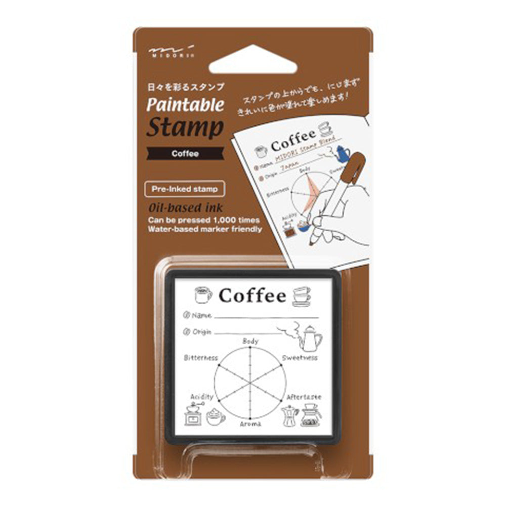 Midori Paintable Pre-Inked Stamp - Coffee
