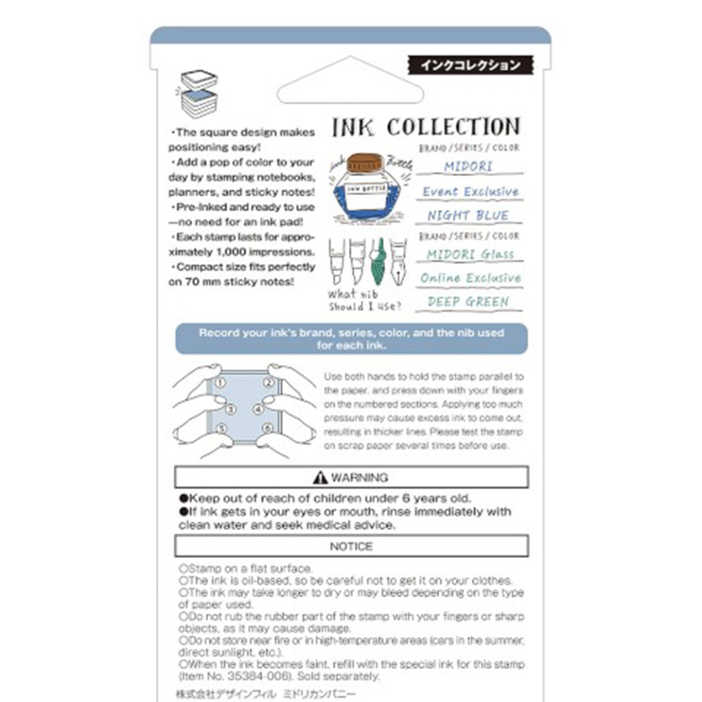 Midori Paintable Pre-Inked Stamp - Ink Collections